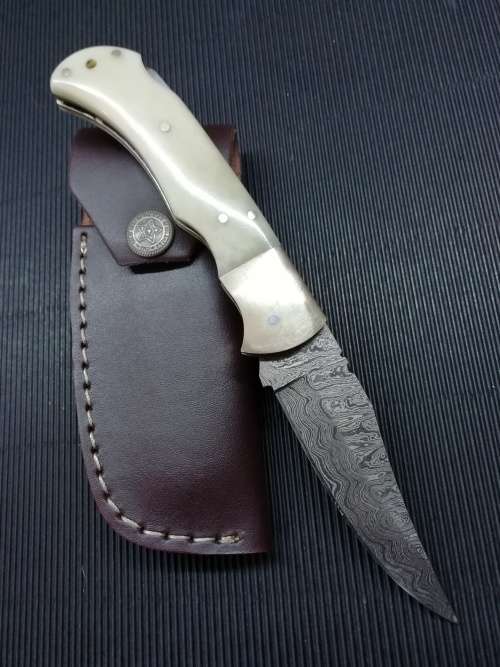 HANDMADE DAMASCUS STEEL FOLDING KNIFE !!!