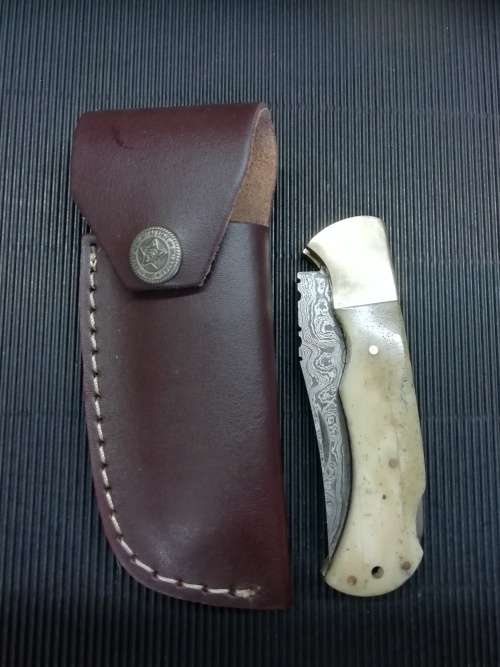 HANDMADE DAMASCUS STEEL FOLDING KNIFE !!!