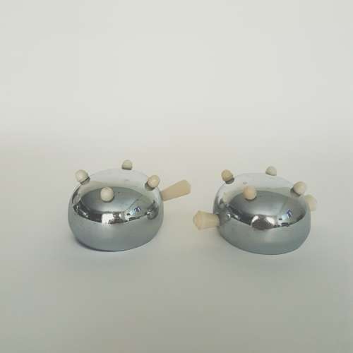 Chrome milk jug and sugar pot with bakelite handles - bid per each to take both