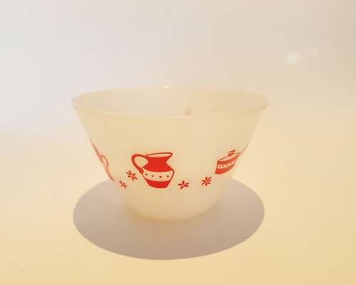 Vintage red kitchen themed mixing bowl