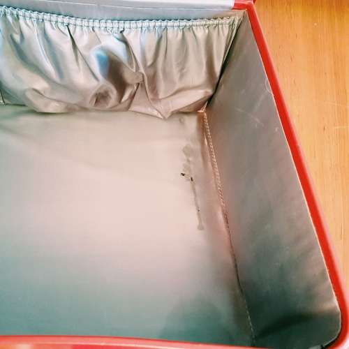 Vintage red vinyl suitcase - FANTASTIC CONDITION