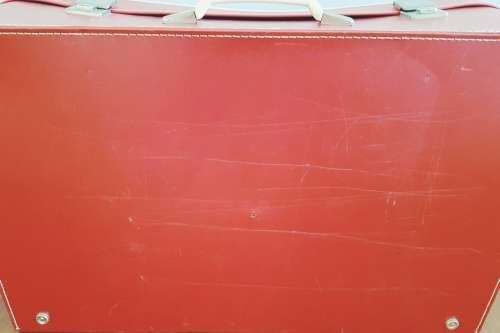 Vintage red vinyl suitcase - FANTASTIC CONDITION