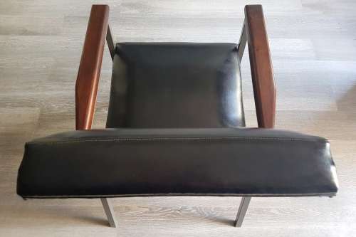 Retro vinyl office chairs - pair