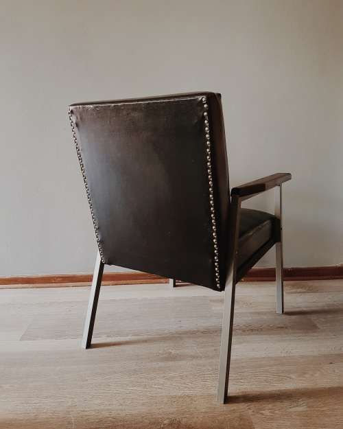 Retro vinyl office chairs - pair