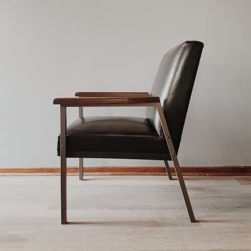 Retro vinyl office chairs - pair