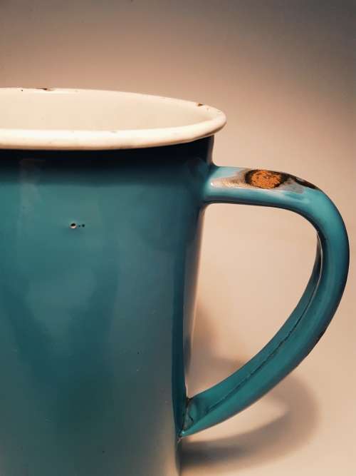 Large vintage enamel pitcher