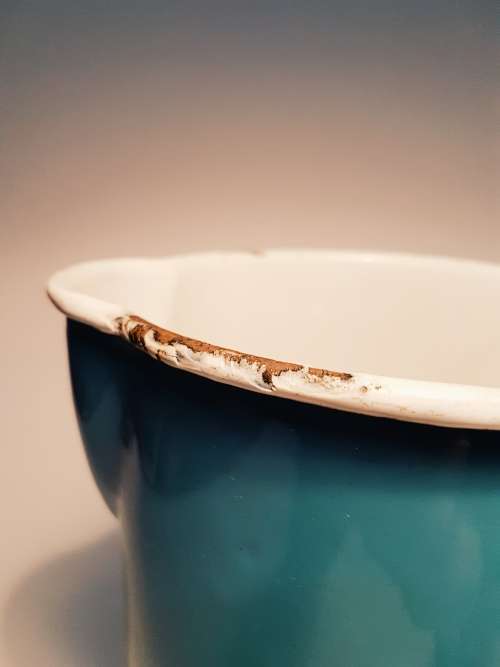 Large vintage enamel pitcher