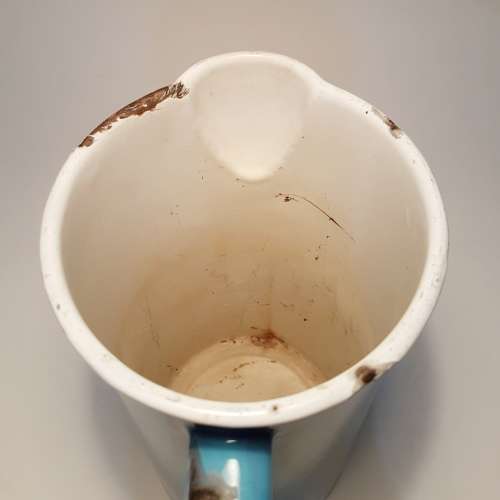 Large vintage enamel pitcher