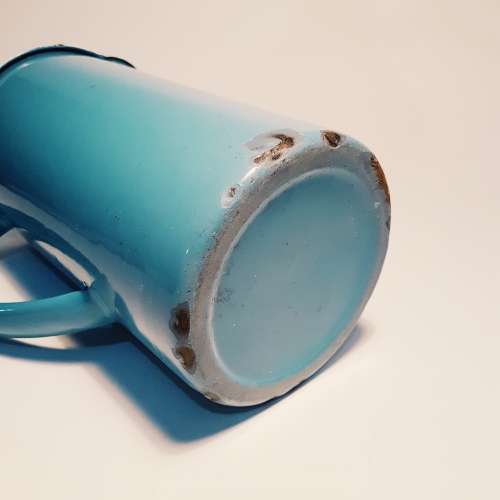 Large vintage enamel pitcher