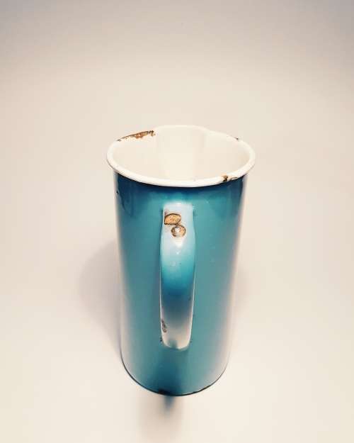 Large vintage enamel pitcher