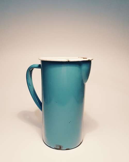 Large vintage enamel pitcher