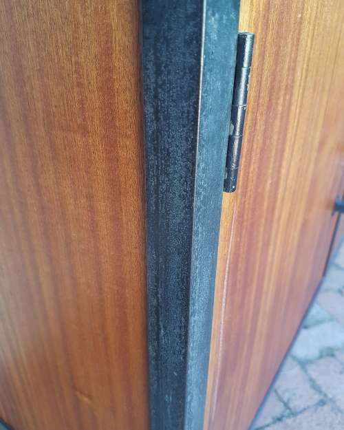 Retro steel en wood sideboard