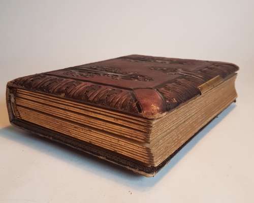 Antique leather photo album with photos - Exquisite!!!