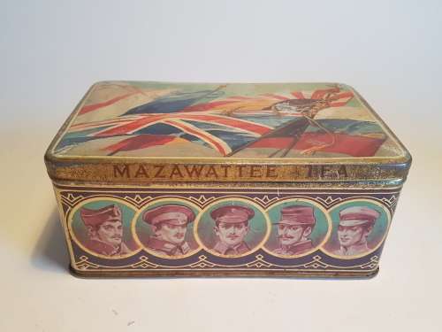 Mazzawattee tin with WW1 theme