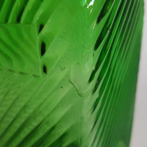 Vintage green glass kitchen jar