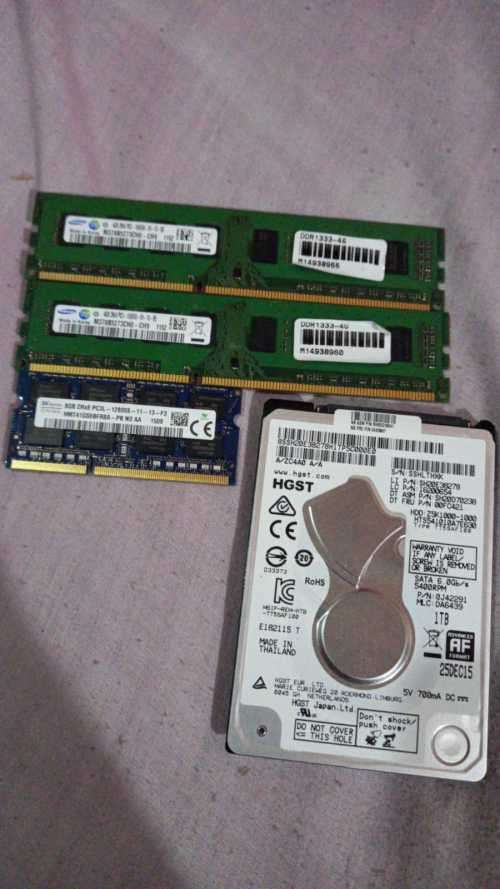 1TB 2.5inch HDD Either as external HDD with casing full of movies, series and games.