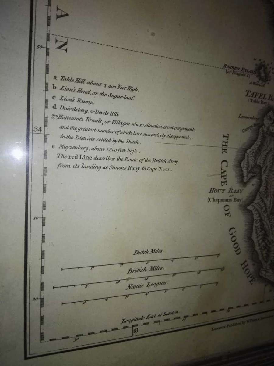 Antique Map of The Dutch Colony of the Cape of Good Hope 1795