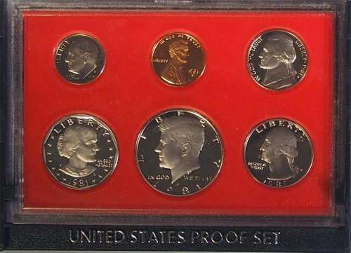 US MINT 1981 6 COIN PROOF SET IN ORIGINAL GOVERNMENT PACKAGE