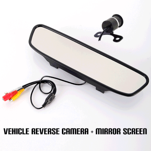 170deg Rear view reverse back up camera + 4.3" mirror monitor screen with 2 AV input (kit)