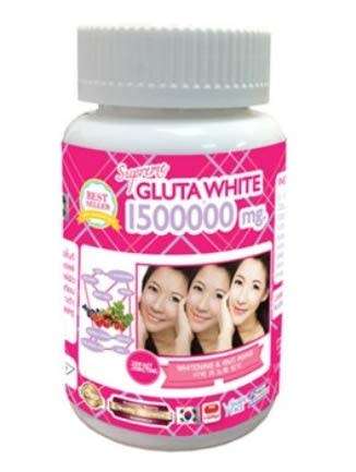 Supreme GLUTA WHITE 1500 Mg. Whitening and Anti Aging Glutathione Skin Lightening
