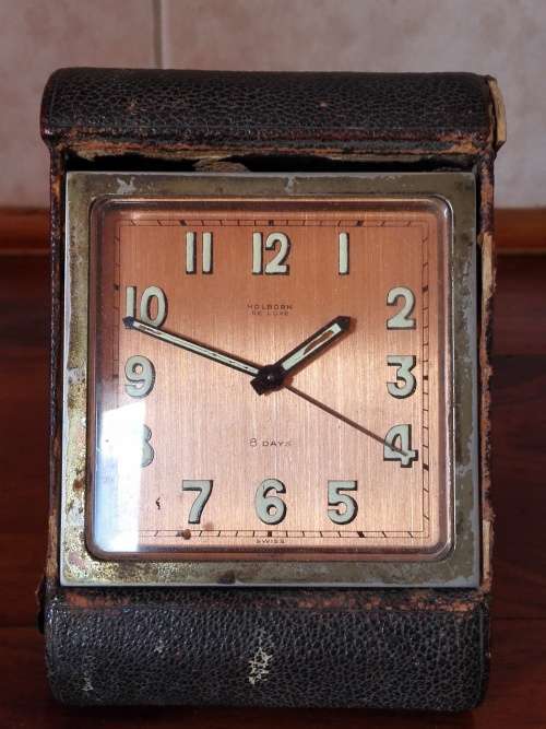 VINTAGE HOLBORN DE LUX 8 DAY TRAVEL CLOCK