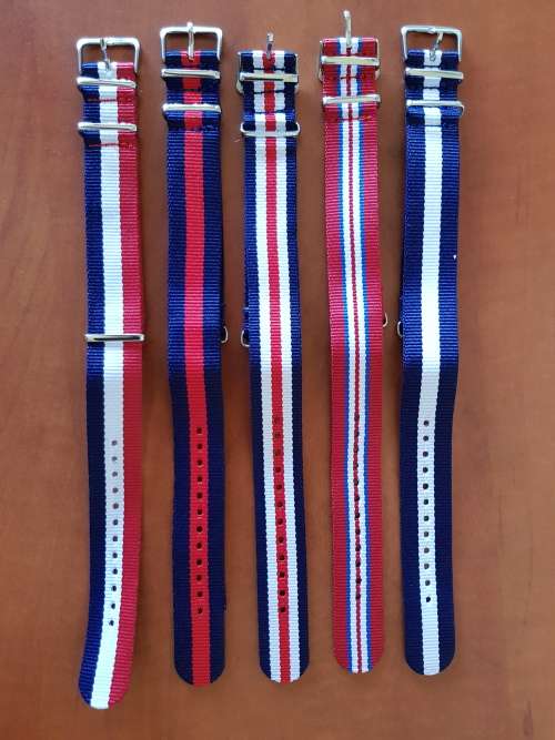 5 NATO WATCH STRAPS SIZE 20MM TO HIGHEST BID