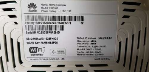 PRE OWNED HUAWEI HG532f WIRELESS HOME GATEWAY BROADBAND ROUTER USING ADSL LINE