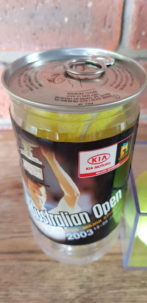 COLLECTABLE 2003 AUSTRALIAN OPEN SEALED TENNIS BALLS AND A NADAL PRESENTATION BALL