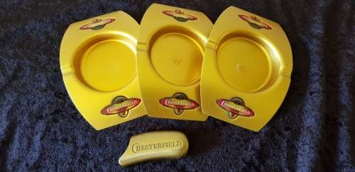CHESTERFIELD LIGHTER HOLDER AND 3 ASHTRAYS TO HIGHEST BIDDER