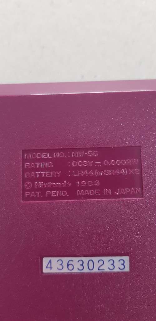 VINTAGE NINTENDO MARIO BROS GAME AND WATCH- MW-56