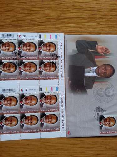 PRESIDENT MOTLANTHE FDC + MS SET FREE SHIPPING RD