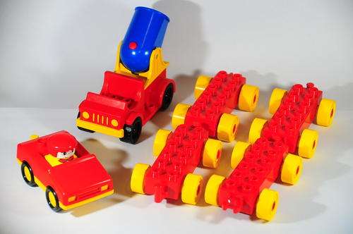 Vintage Lego Duplo wagons and truck