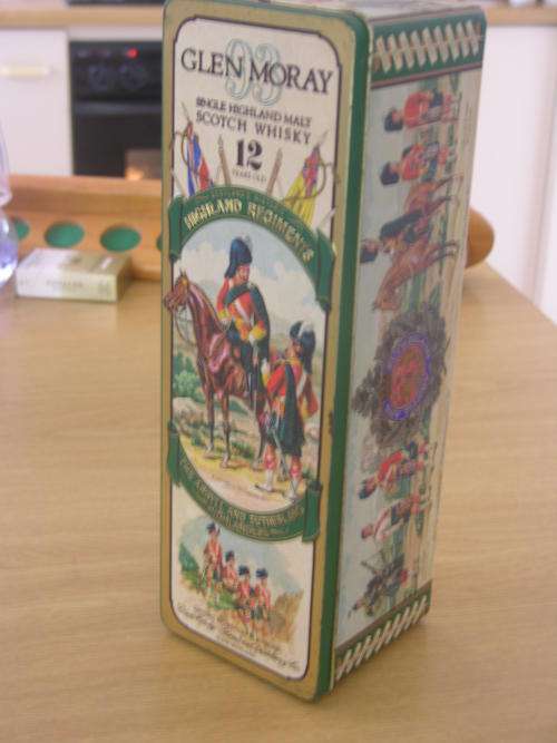 Glen Moray Scotch Whiskey tin - Highland Regiments Very rare Highly collectable