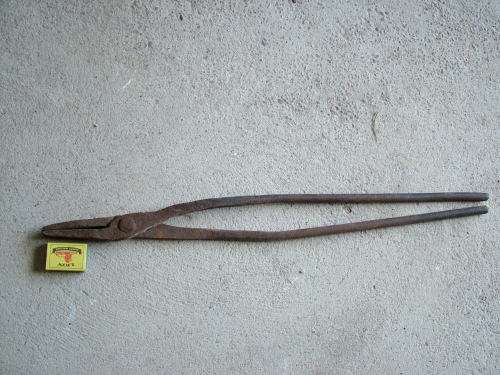 Antique hand made blacksmithing tongs