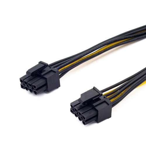 18AWG 8pin female to Dual PCIe 8pin(6+2) male*2 Power Adapter Cable Graphics Card Splitter