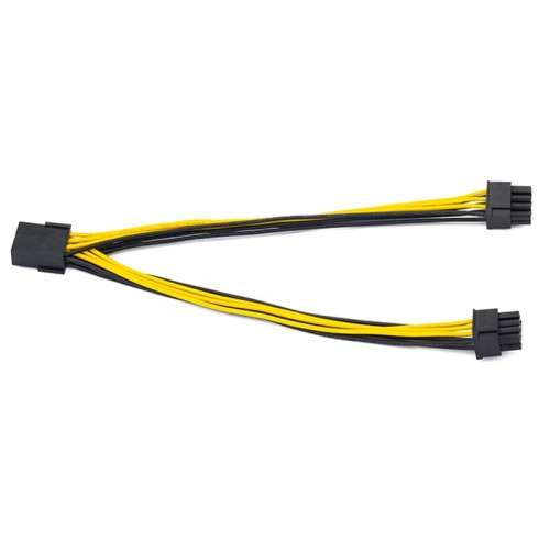 18AWG 8pin female to Dual PCIe 8pin(6+2) male*2 Power Adapter Cable Graphics Card Splitter