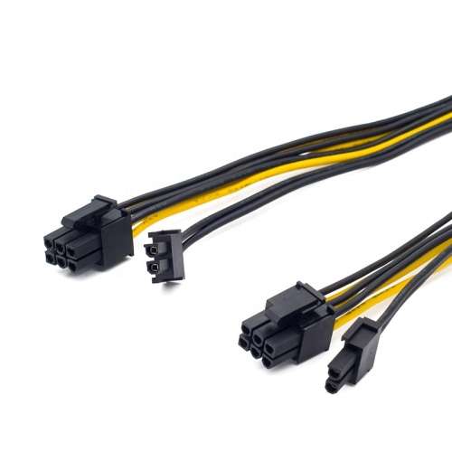 18AWG 8pin female to Dual PCIe 8pin(6+2) male*2 Power Adapter Cable Graphics Card Splitter