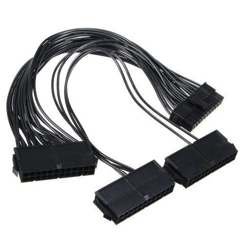 PSU cable adapter 24pin extension cable 20 4 pin atx dual psu power supply cable psu 24 pin splitter