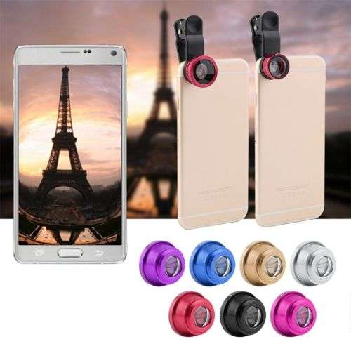 (LOCAL STOCK)Camera Lens Universal 3in1 Clip On Kit Wide Angle Fish Eye Macro For Smart Phone
