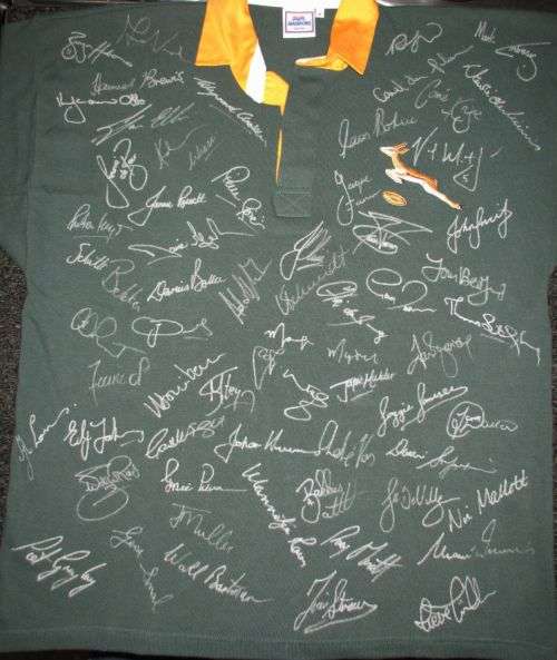 Springbok Rugby Jersey 1980's - Signed