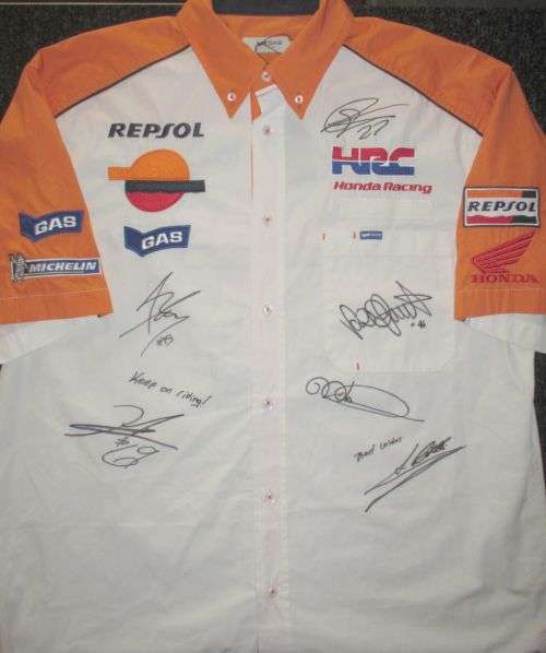 Repsol Honda MotoGP Shirt, Signed by World Champions