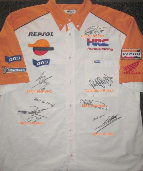 Repsol Honda MotoGP Shirt, Signed by World Champions