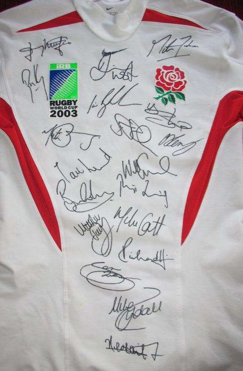 England RWC Jersey Signed by Team 2003