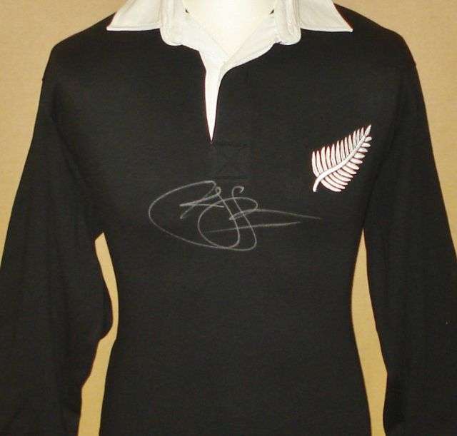 Jonah Lomu signed All Black Rugby Jersey