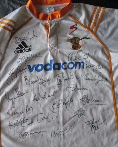 O.F.S. Cheetahs Rugby Jersey Signed 2005