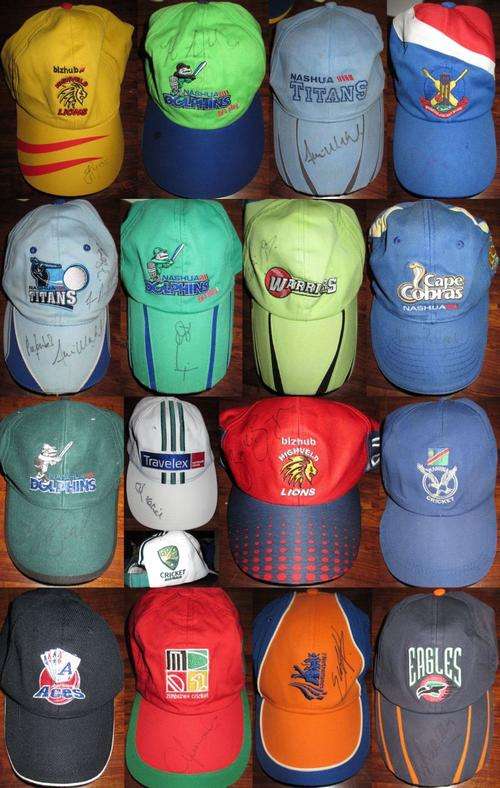 16 x Cricket Caps - Player issue - Signed