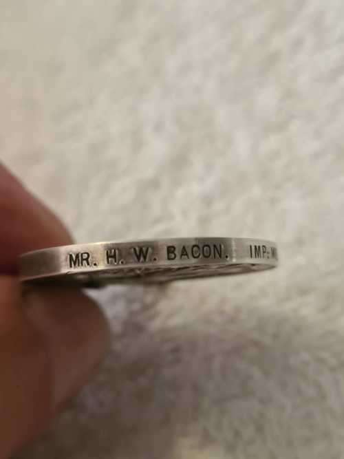 QUEENS MEDAL FULL SIZE... MR H.W. BACON IMP:MIL:RLY