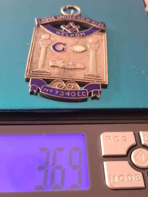 Sterling silver Freemasons medallion