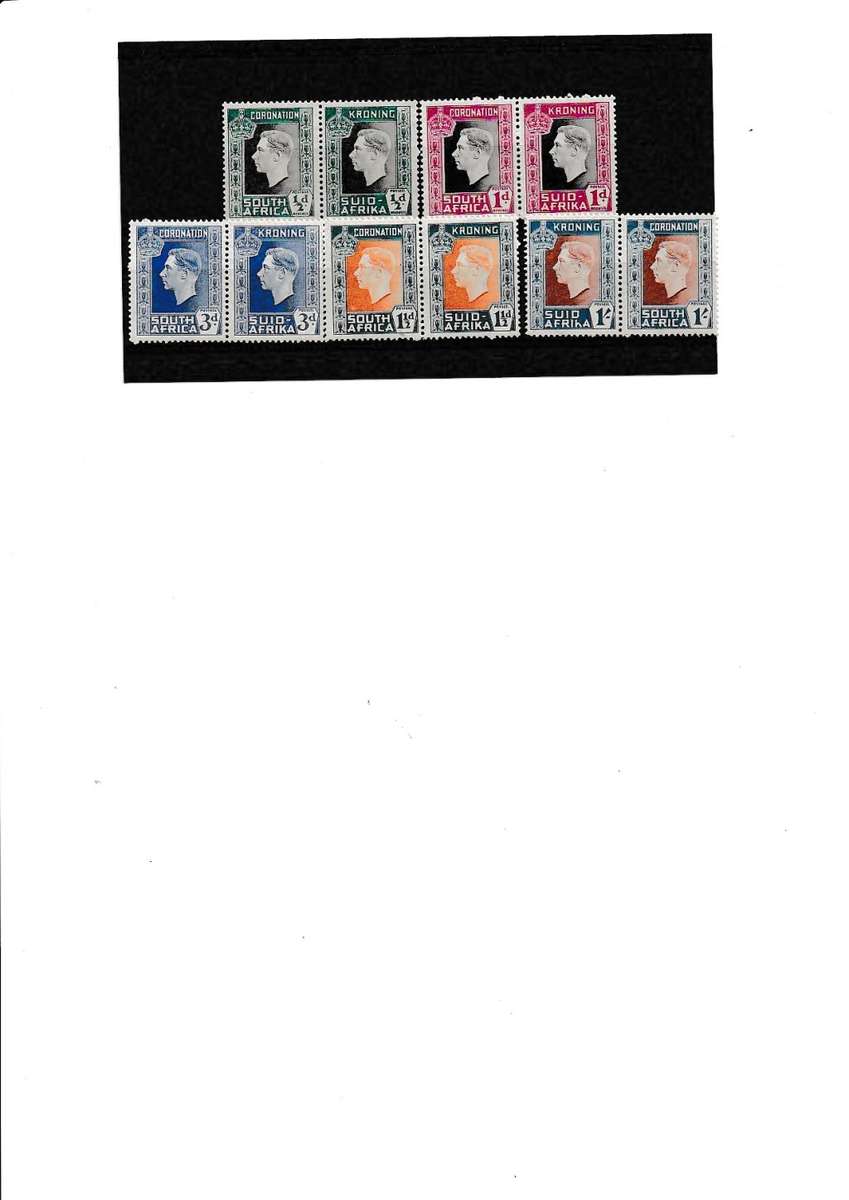 RSA 1937 SET  SACC 70-74 MNH CAT R100