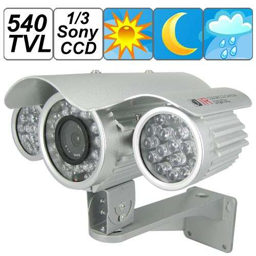540TVL 1/3 Sony CCD 8mm Lens Waterproof Camera Support 80m IR View Distance
